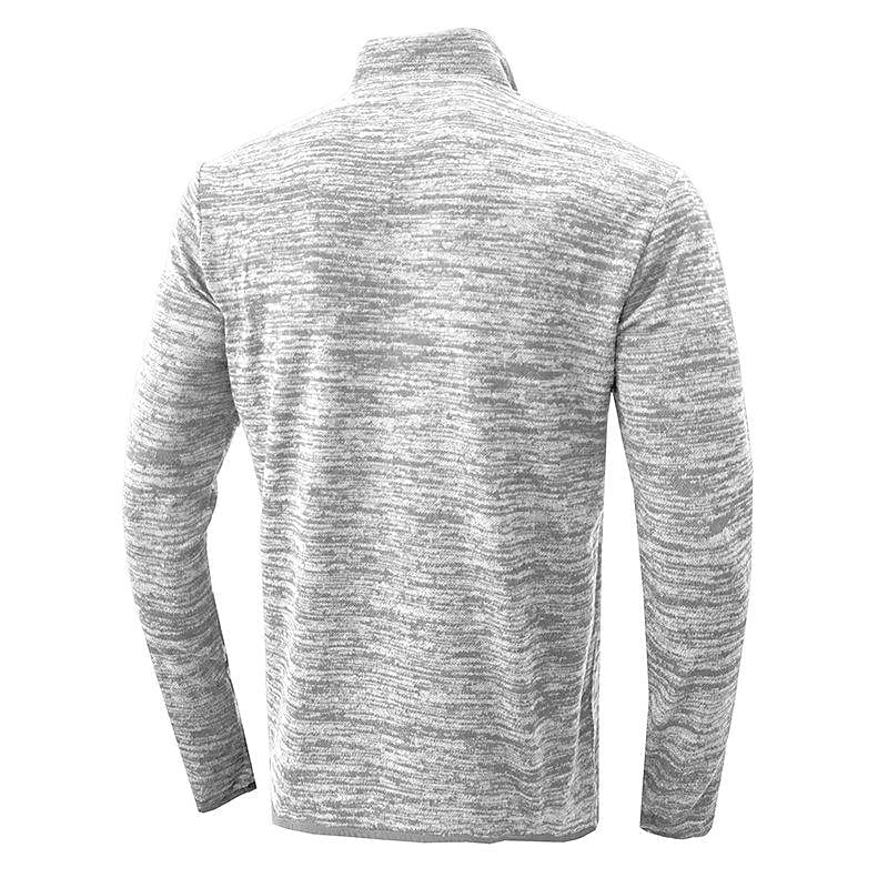 Men's Slub Yarn Half Zip Stand Collar  Long-sleeve T-shirt