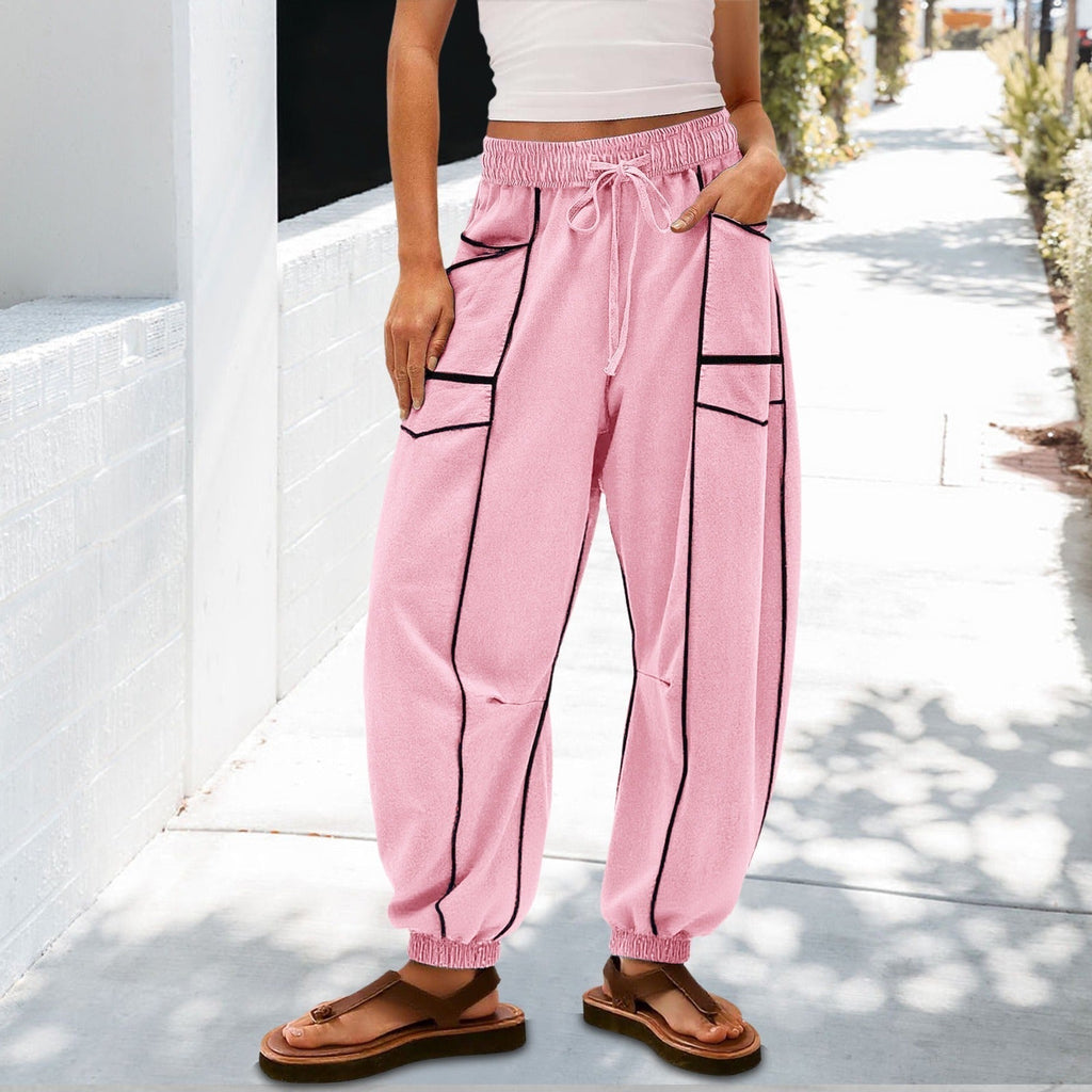 🔥Best-1 Sale Joggers 2025🔥Women Baggy Barrel Joggers Wide Leg Lounge Drawstring Sweatpants with Pockets