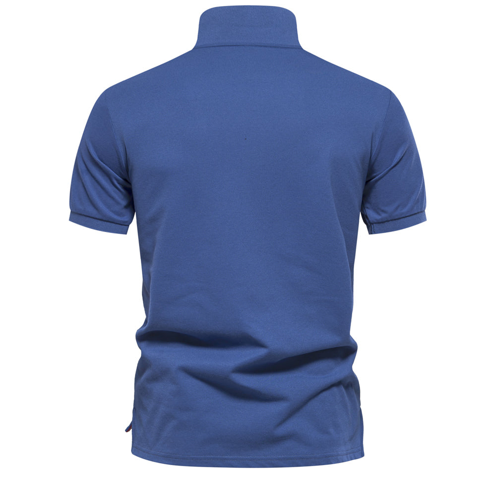 Men's Casual Gradient Printed Lapel Polo Shirt