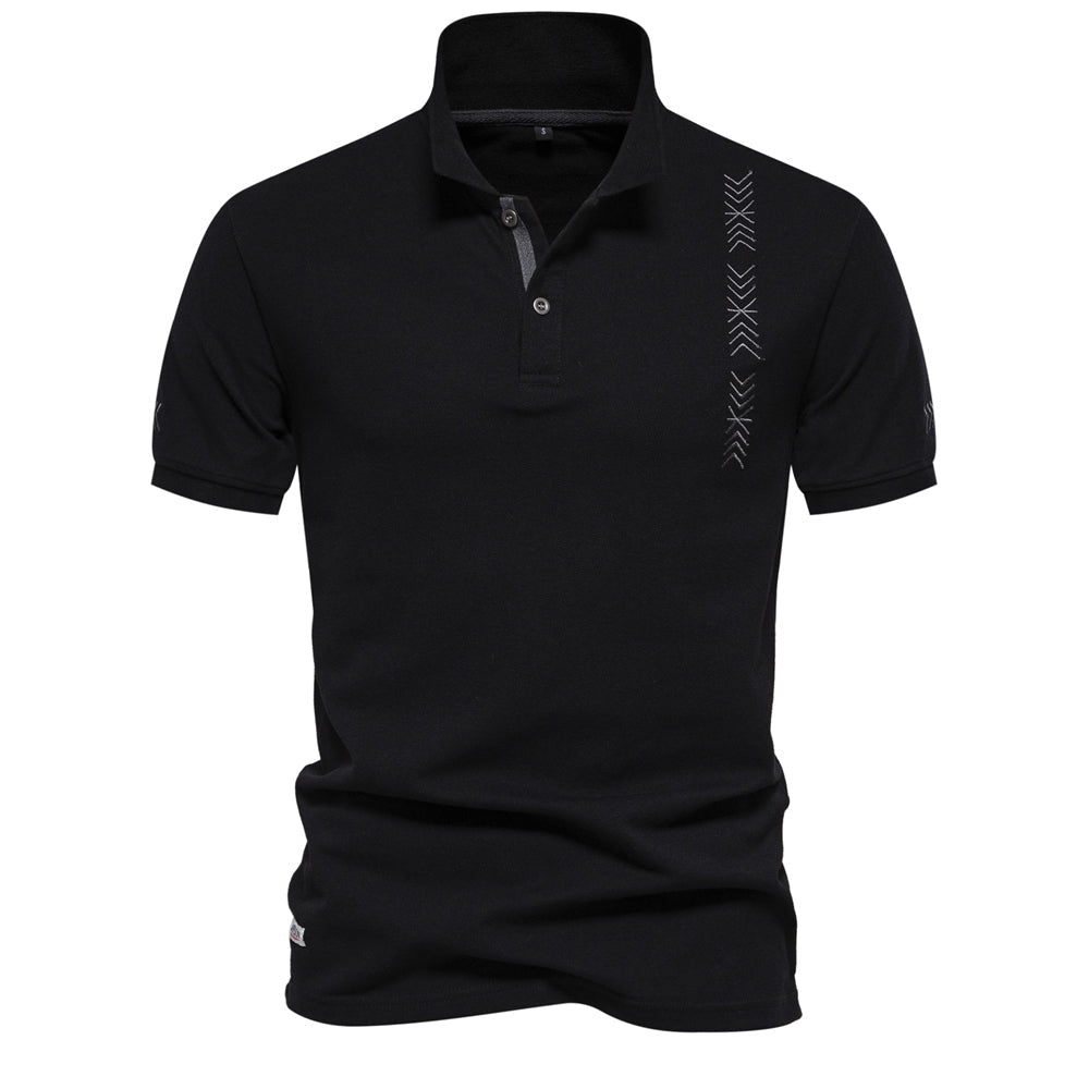 Men's Solid Casual Short Sleeve Lapel Golf Shirt