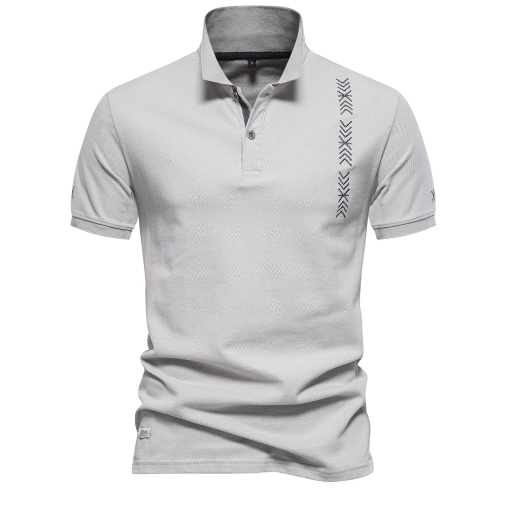 Men's Solid Casual Short Sleeve Lapel Golf Shirt