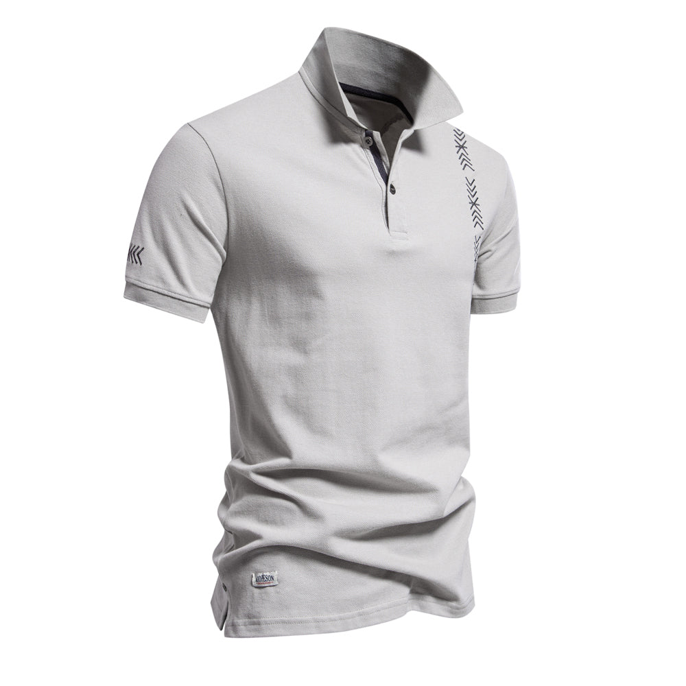Men's Solid Casual Short Sleeve Lapel Golf Shirt