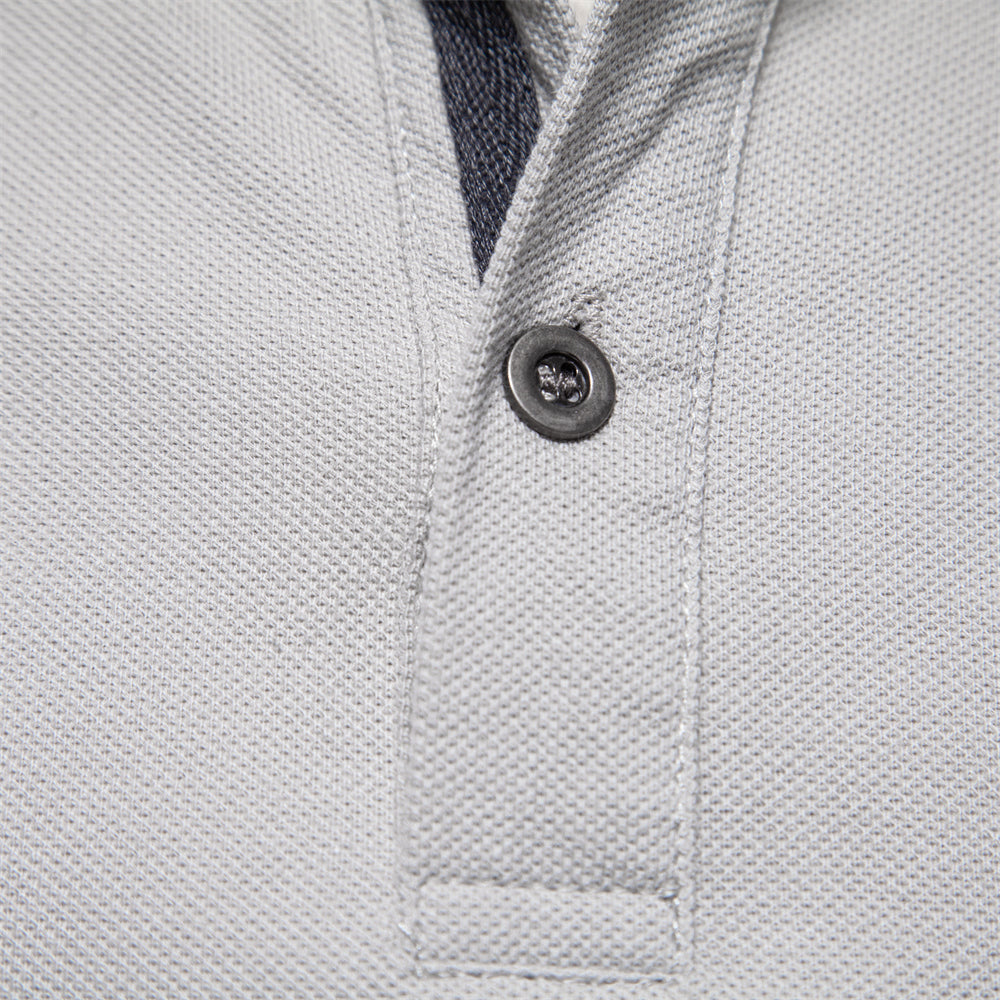 Men's Solid Casual Short Sleeve Lapel Golf Shirt