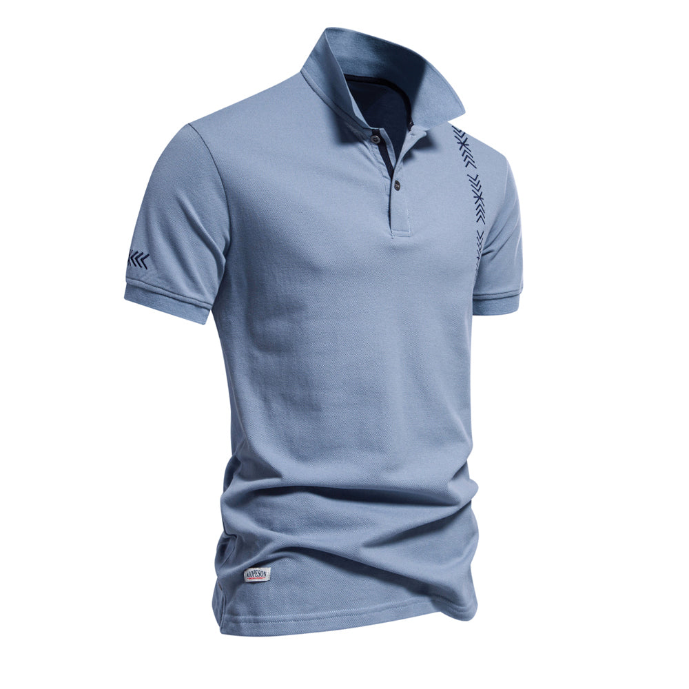Men's Solid Casual Short Sleeve Lapel Golf Shirt