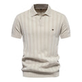 Men's Casual Knitted Lapel Short Sleeve Sweater