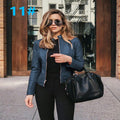 Women's Fashion Faux Leather Blazer Short Jacket