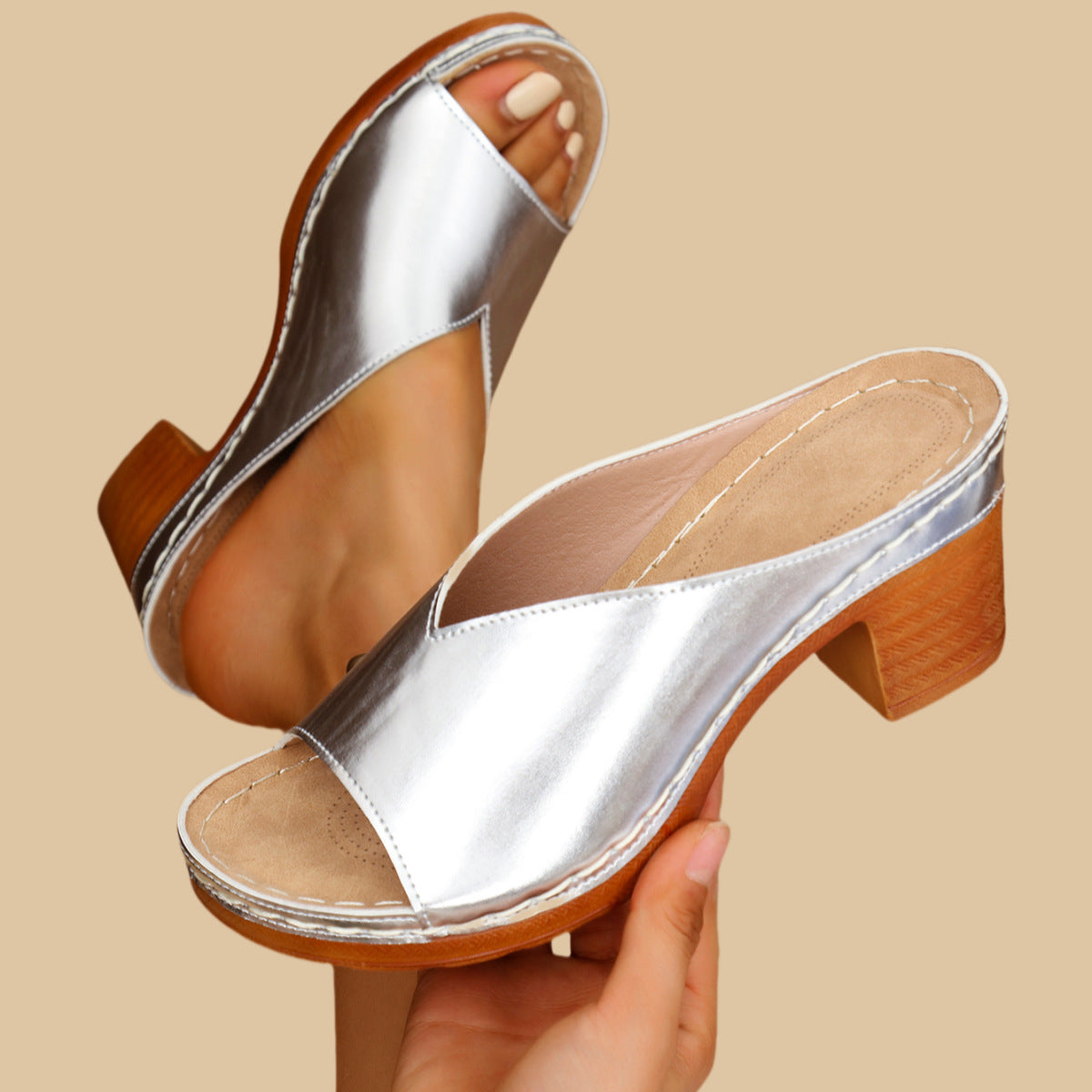 NEW ARRIVAL 70% OFF - Orthopedic Chunky High Heel Sandals