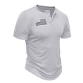 Men's Print Short Sleeve Henley T-Shirt