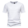 Men's Cotton Solid Color Patchwork Short Sleeve T-Shirt