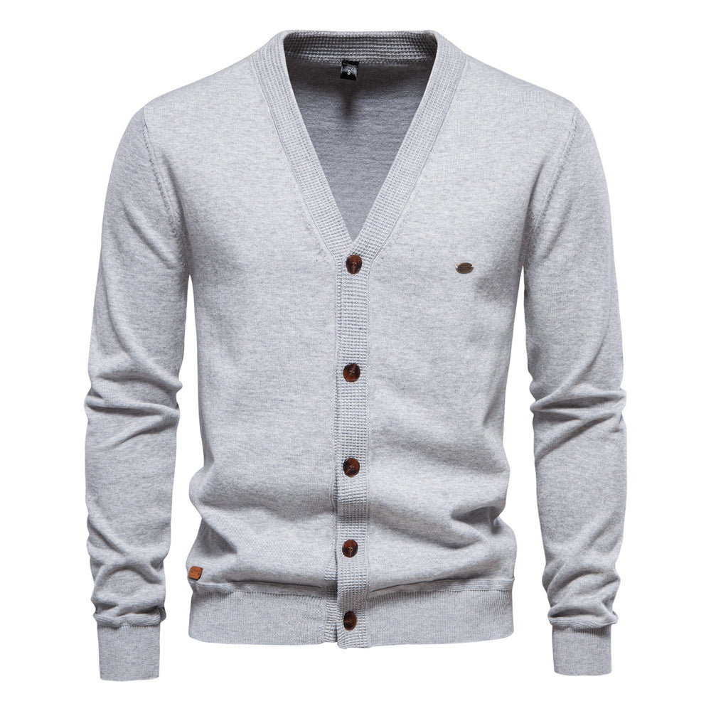 Men's Slim Fit V-Neck Cardigan Sweater
