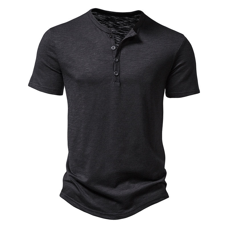 Men's Muscle Henley Collar T-Shirt