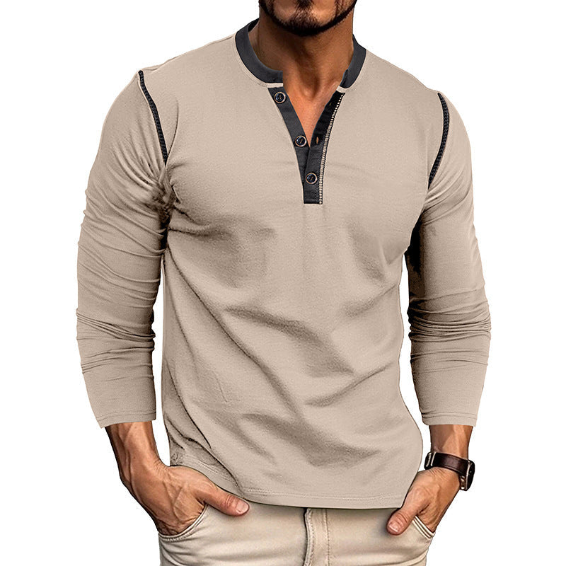 Men's Long Sleeve Vintage Henley T-Shirt