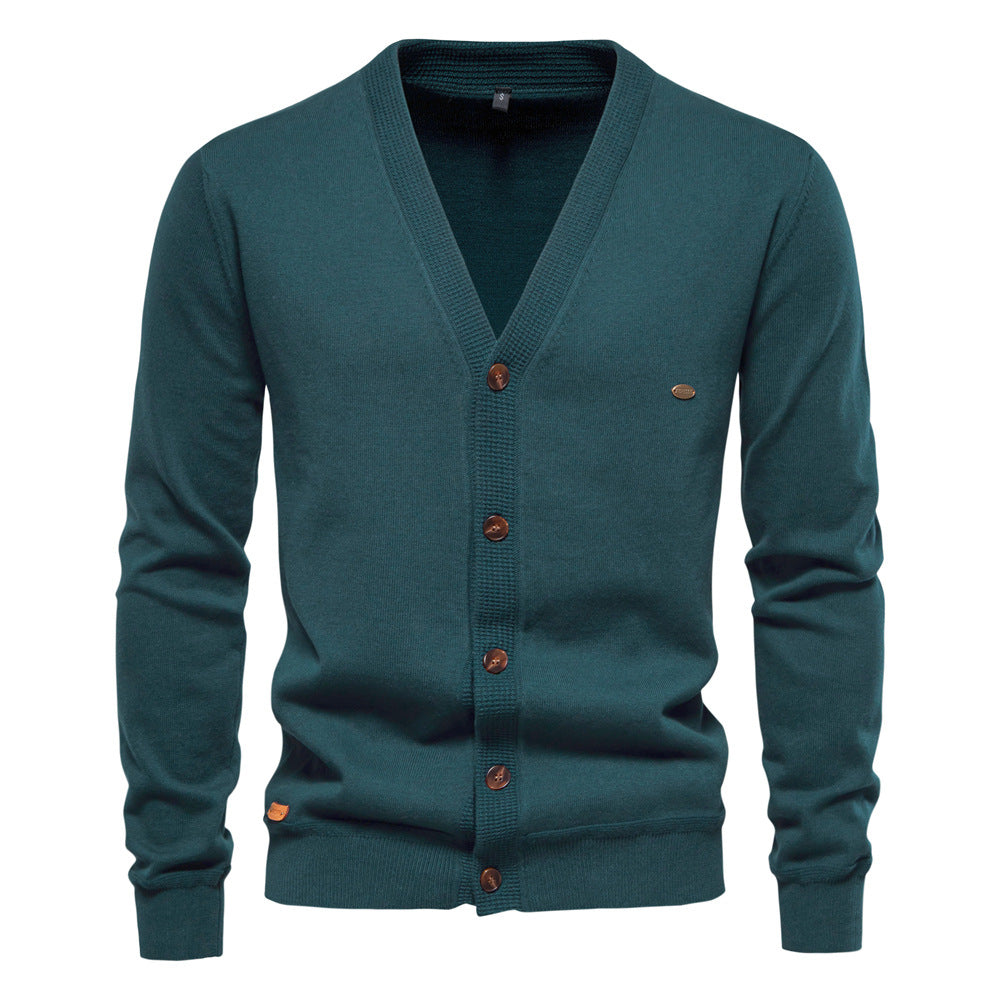 Men's Slim Fit V-Neck Cardigan Sweater