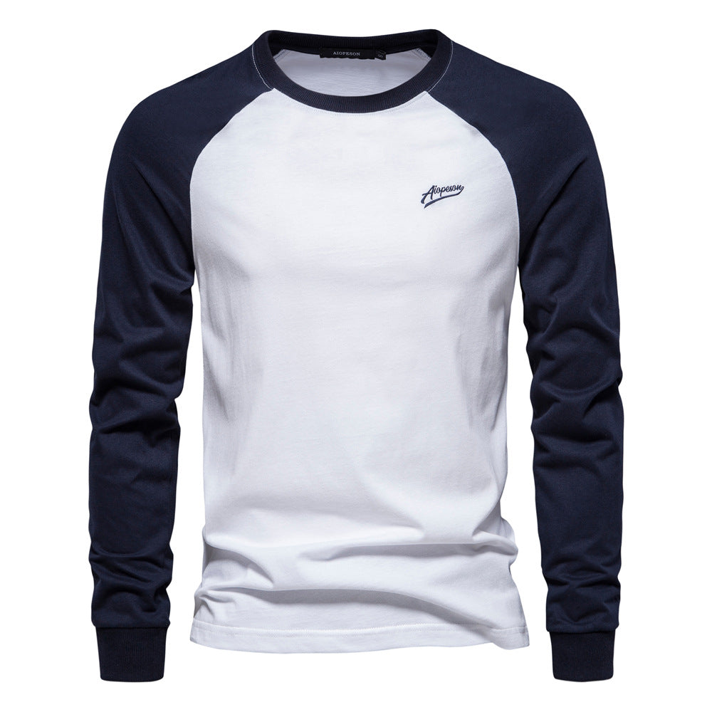 Men's Casual Long Sleeve Basic Stitching T-Shirt