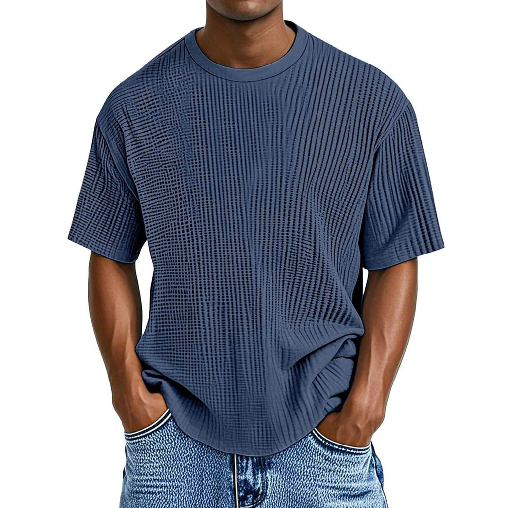 Men's Waffle Knit Short Sleeve Crew Neck T-Shirt