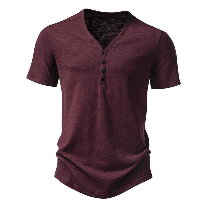 Men's Classic Short Sleeve Henley T-Shirt