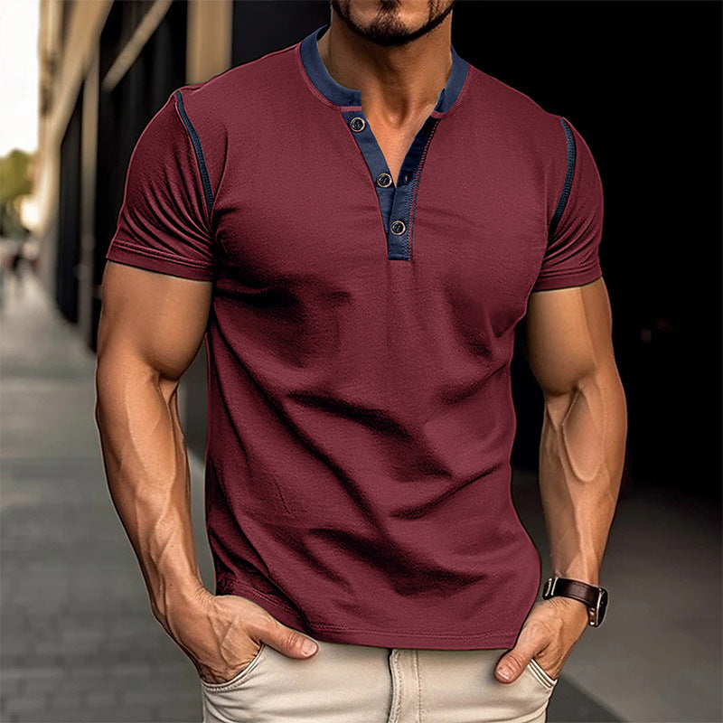 Men's Vintage Slim Fit Henley T-Shirt