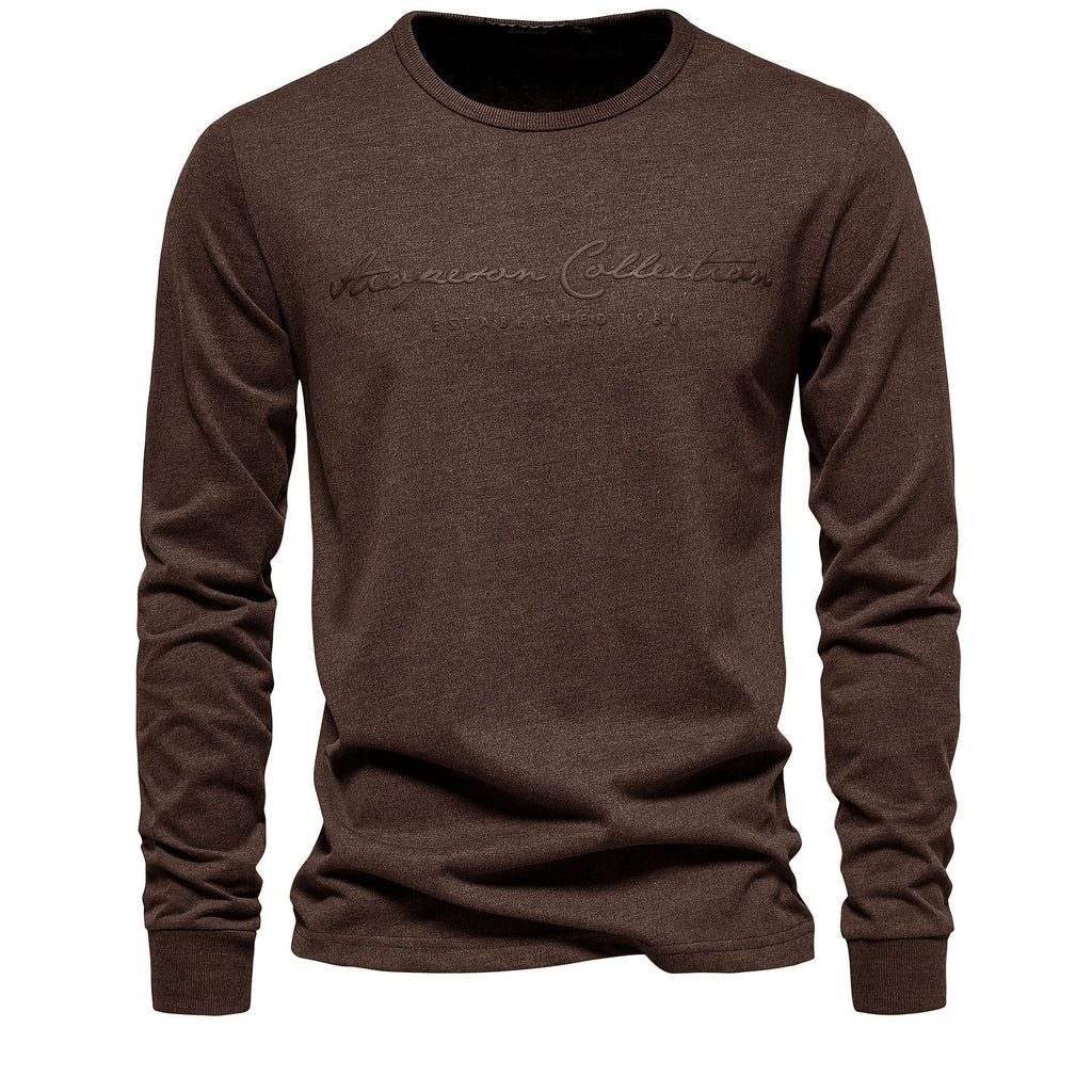 Men's Cotton Letter Print Long Sleeve T-Shirt