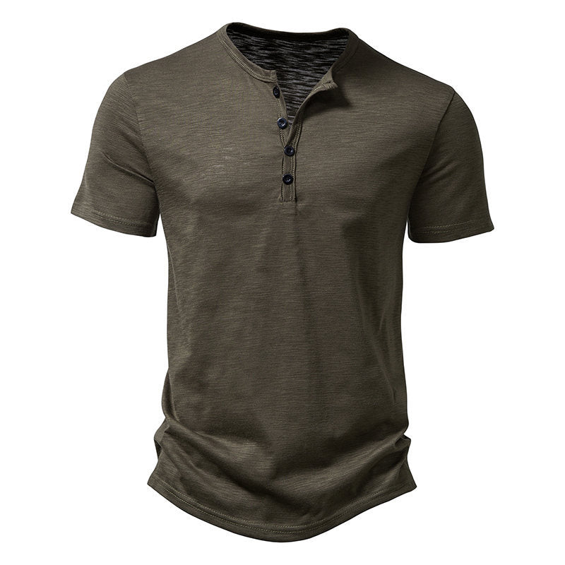 Men's Muscle Henley Collar T-Shirt