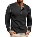 Men's Colorblock Long Sleeve Henley T-Shirt