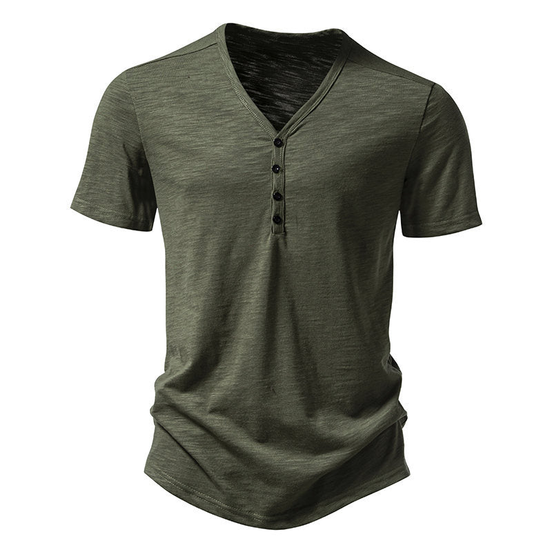 Men's Classic Short Sleeve Henley T-Shirt
