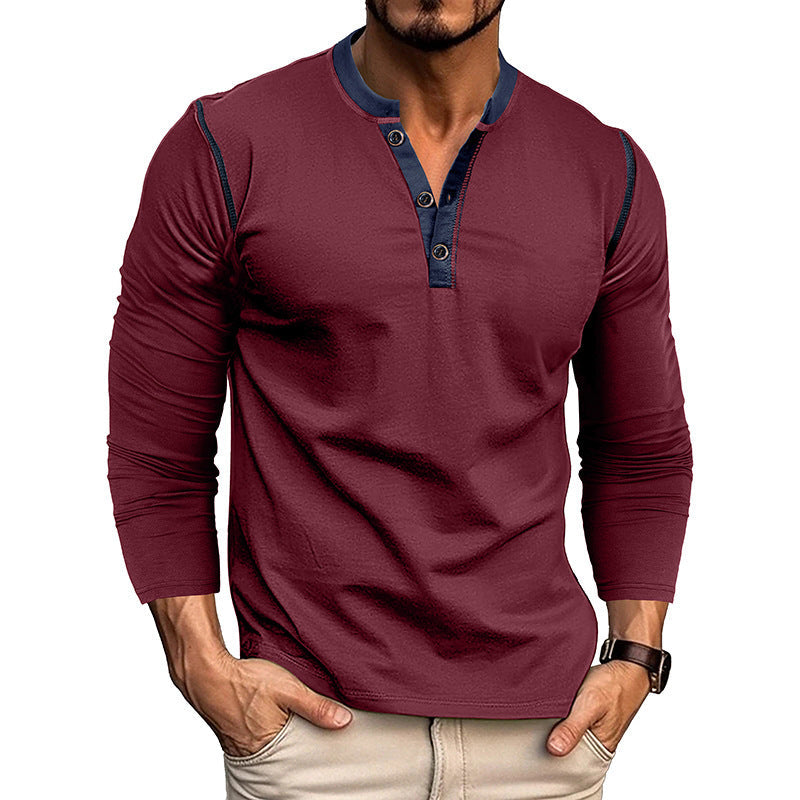 Men's Long Sleeve Vintage Henley T-Shirt