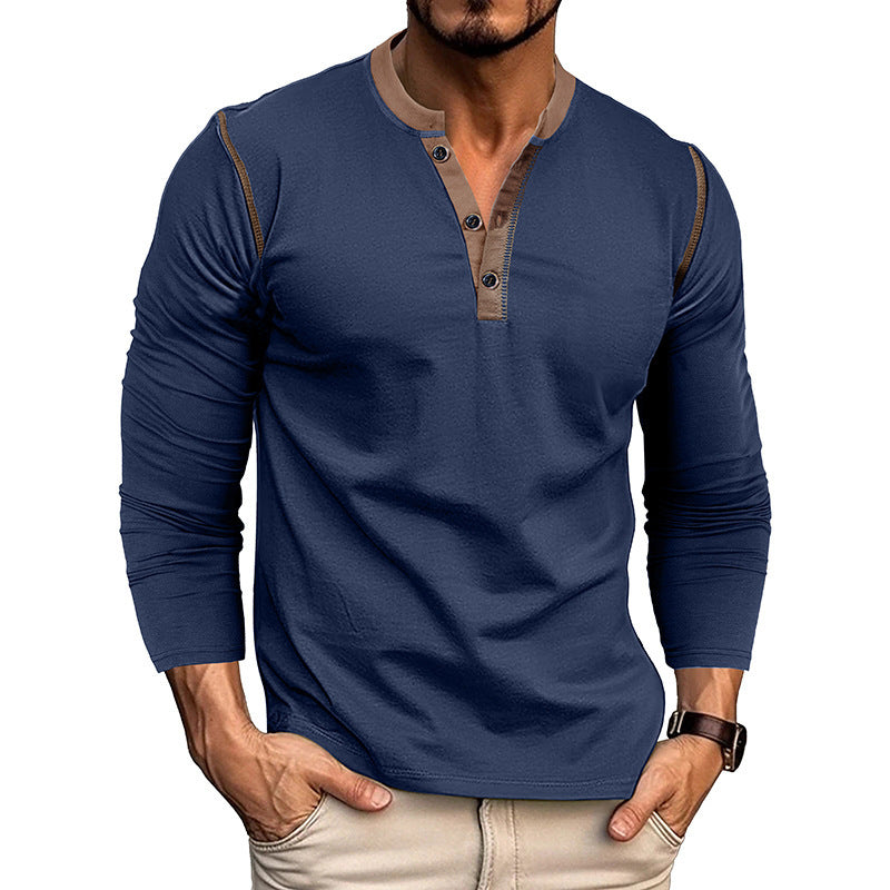 Men's Long Sleeve Vintage Henley T-Shirt