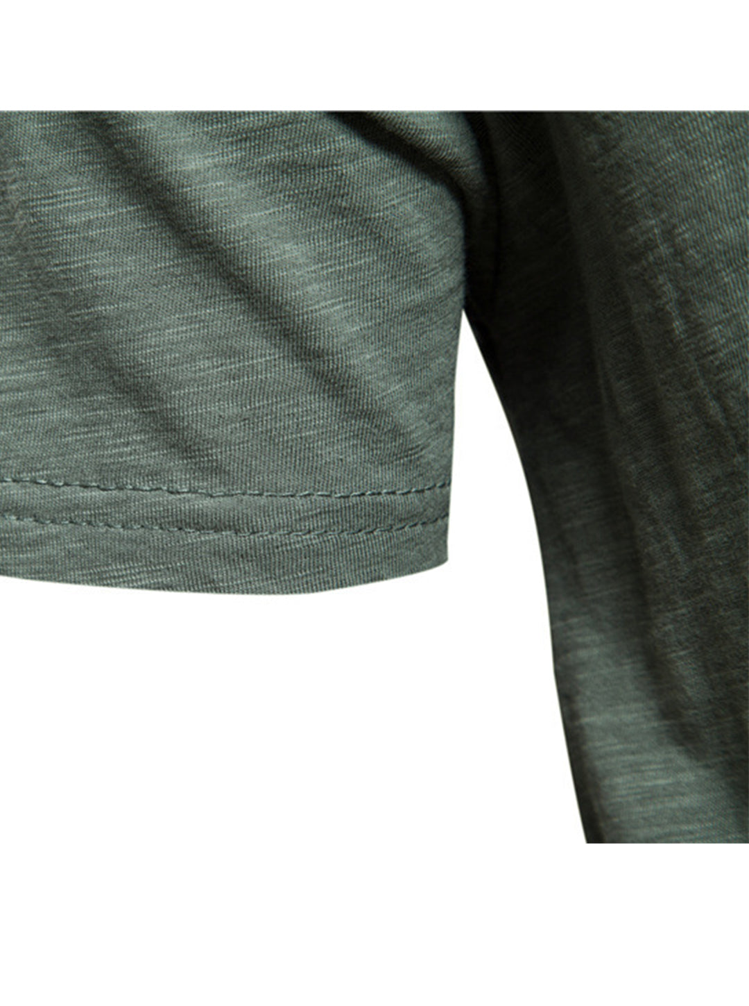 Harold Solid Color Henry Collar T-shirt
