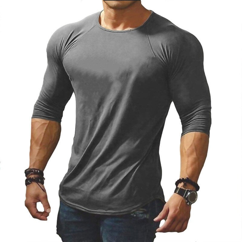 Men's Tee T shirt Solid Color Crew Neck