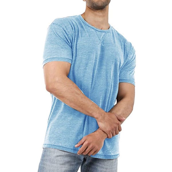 Men's Solid Color Casual Short-sleeved T-shirt