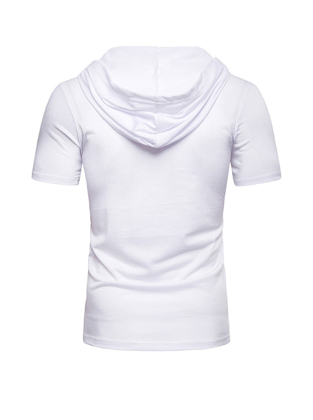 Men's Lace-up Short Sleeve Hooded T-shirt