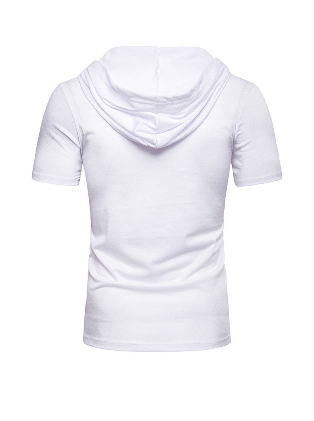 Men's Lace-up Short Sleeve Hooded T-shirt