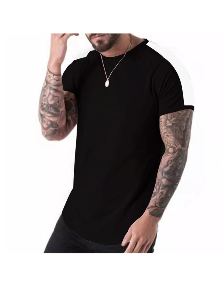 Russell Crew Neck Patchwork Short-sleeved T-shirt