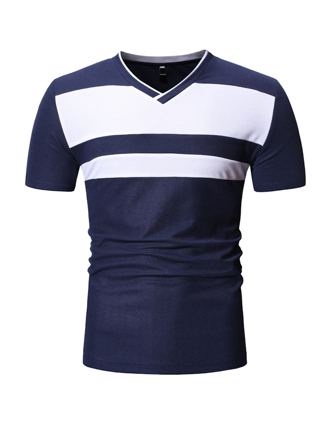 Kenney Color Block V Neck Casual T-shirt