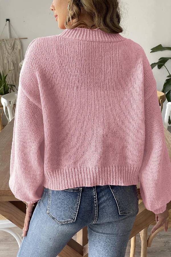 Fashion Trend Lantern Sleeve Simple Casual Coat