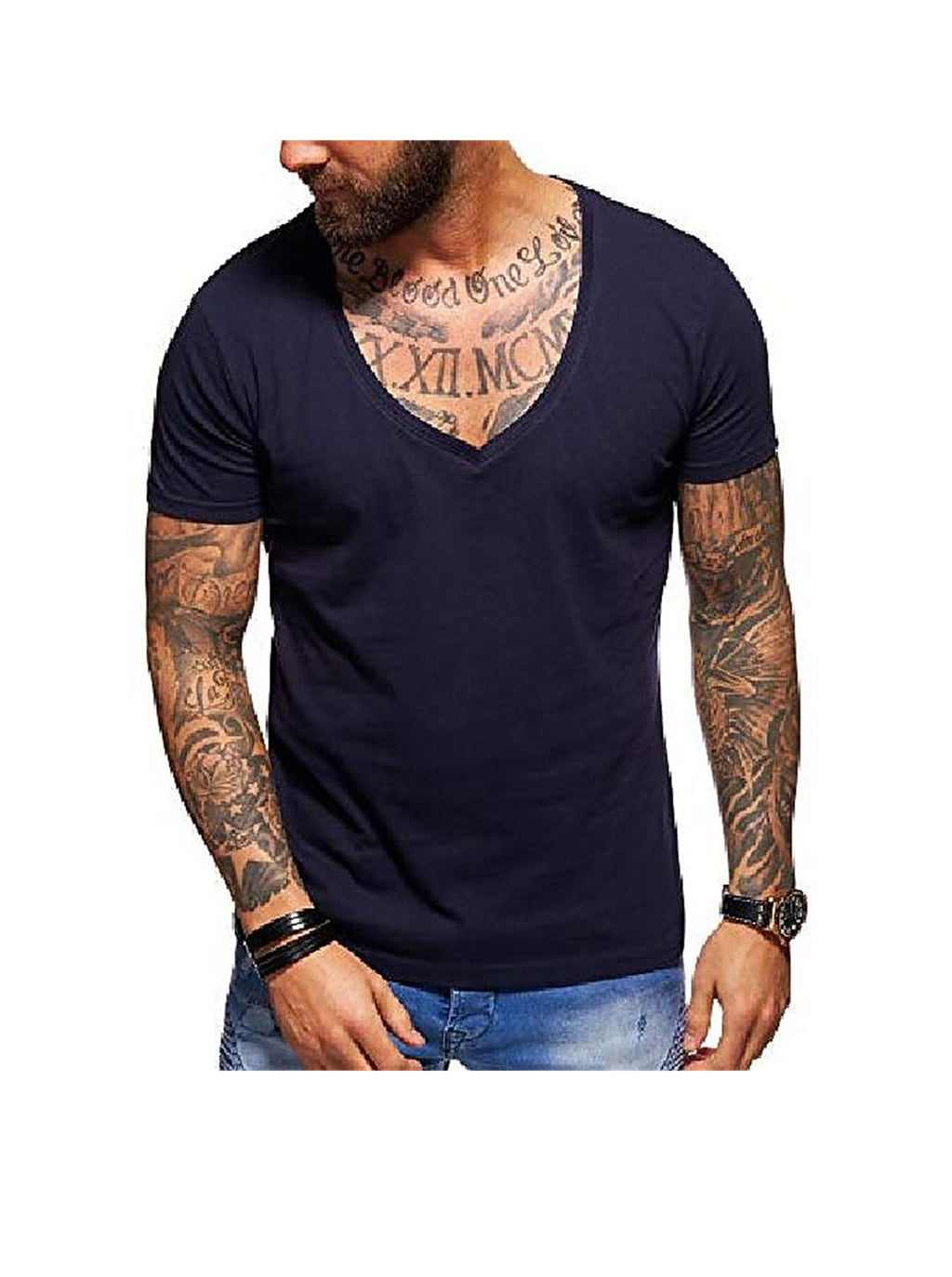 Men's  V-Neck Solid Color Casual T-Shirt