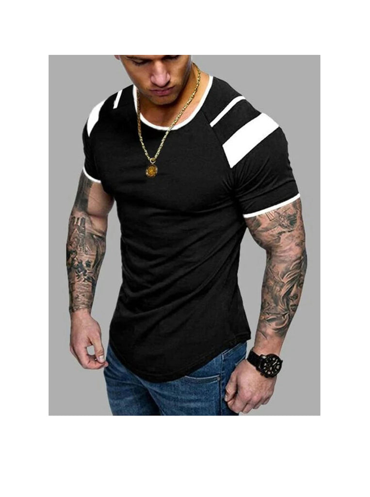 Daniel Contrast Color Round Neck Short-sleeved T-shirt