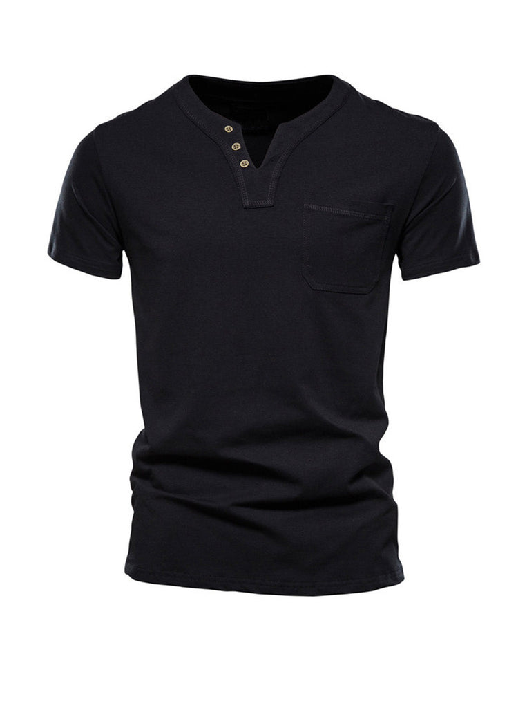 Men's Simple V-Neck Casual T-shirt