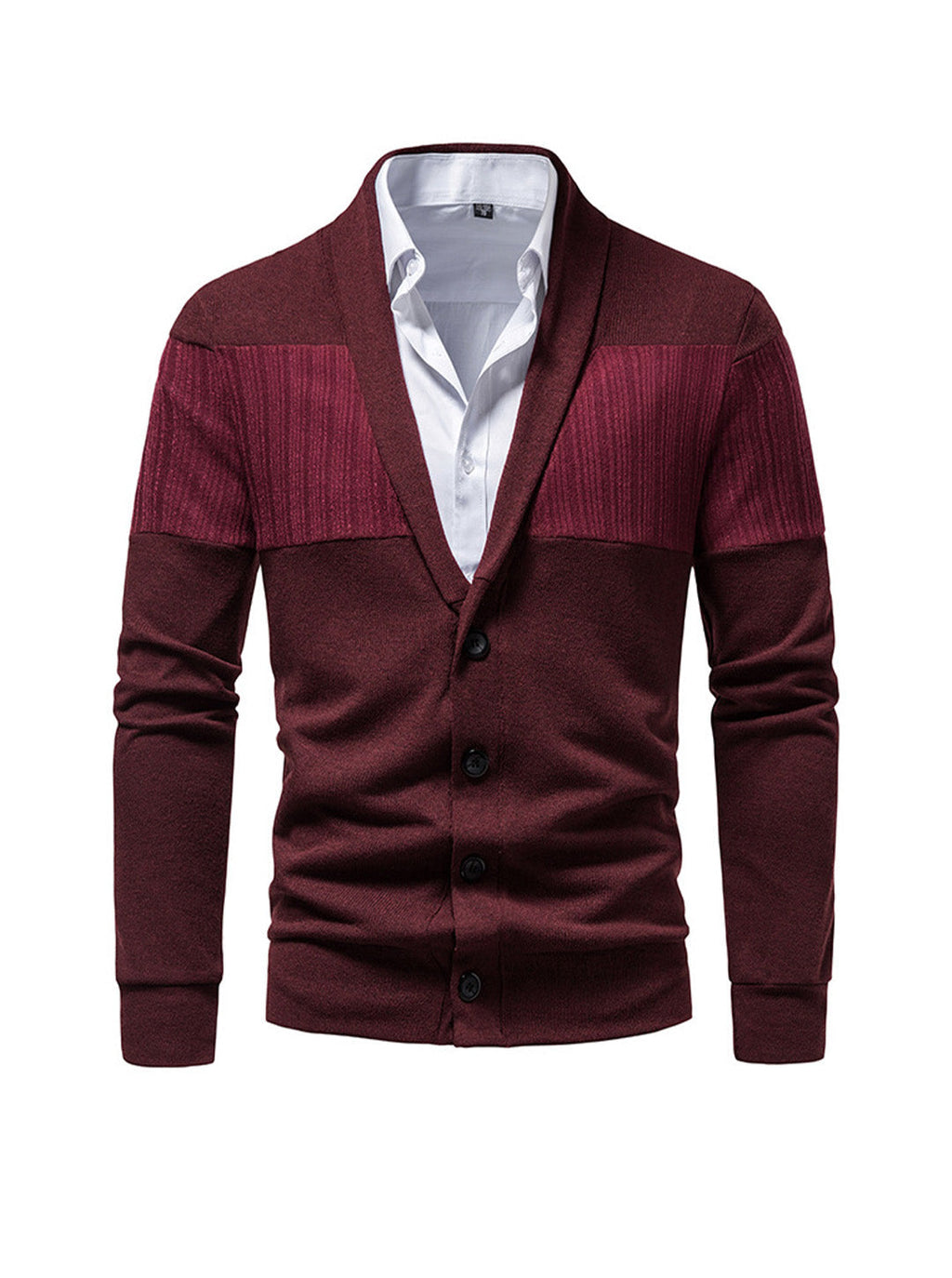Brent Patchwork Casual Cardigan (shirt not included)