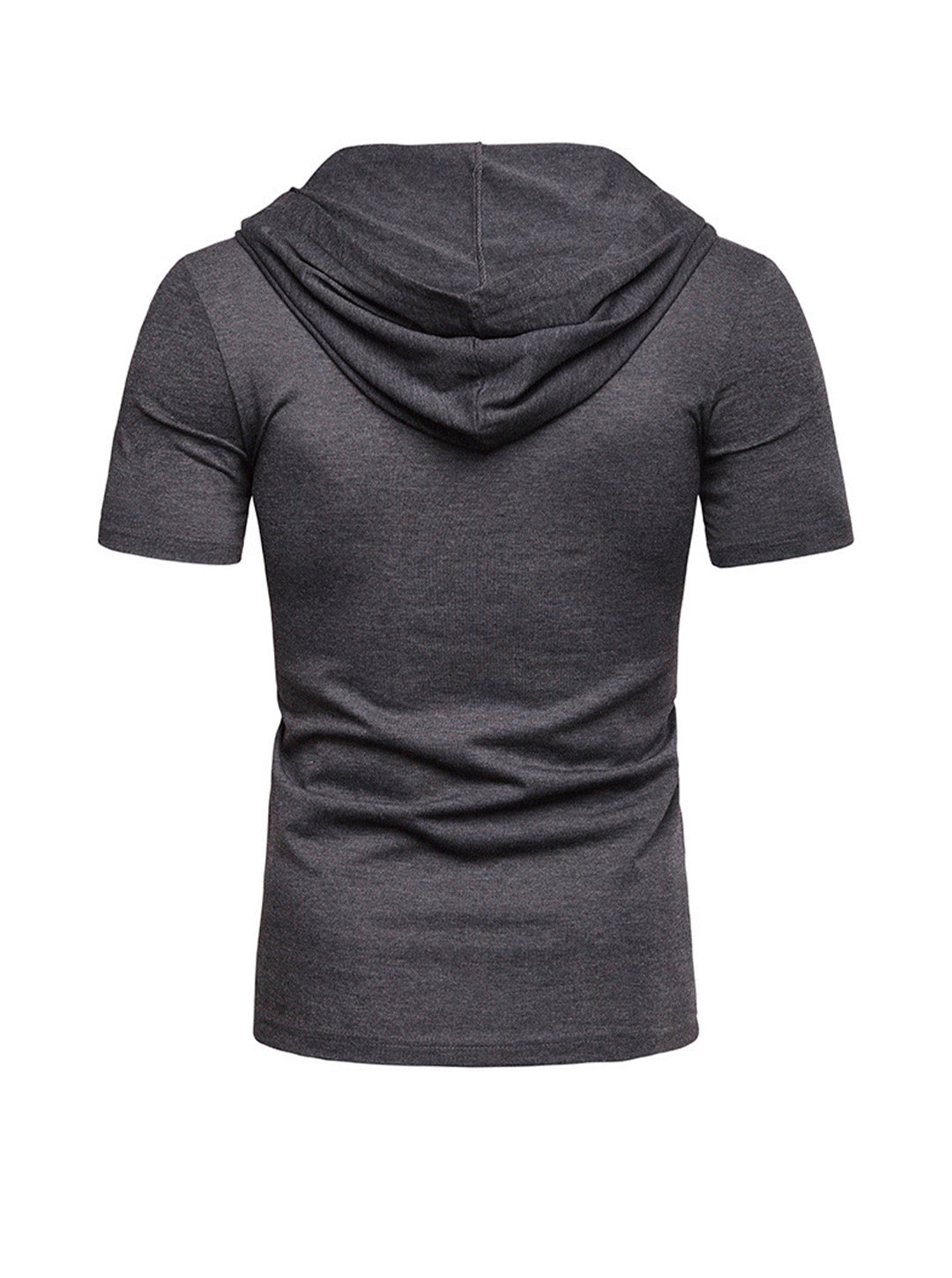 Men's Lace-up Short Sleeve Hooded T-shirt