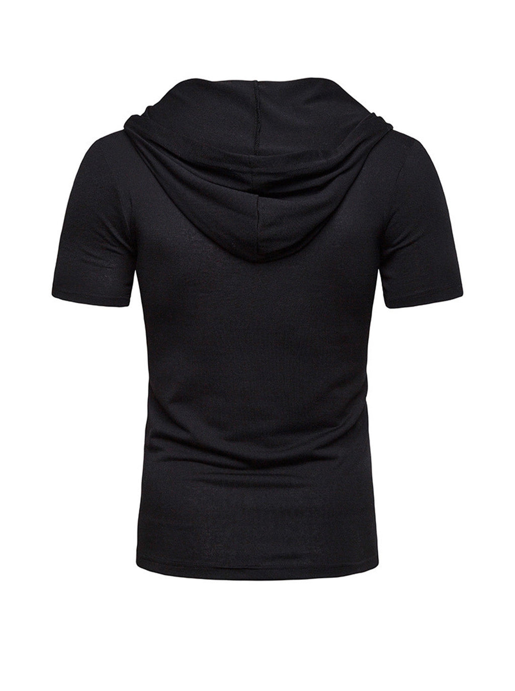 Men's Lace-up Short Sleeve Hooded T-shirt