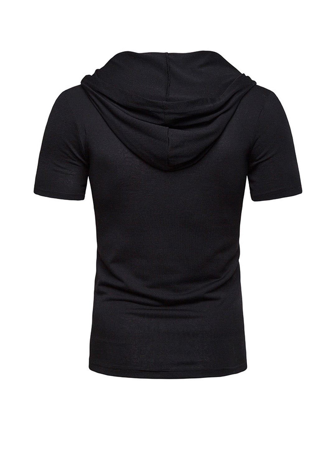 Men's Lace-up Short Sleeve Hooded T-shirt