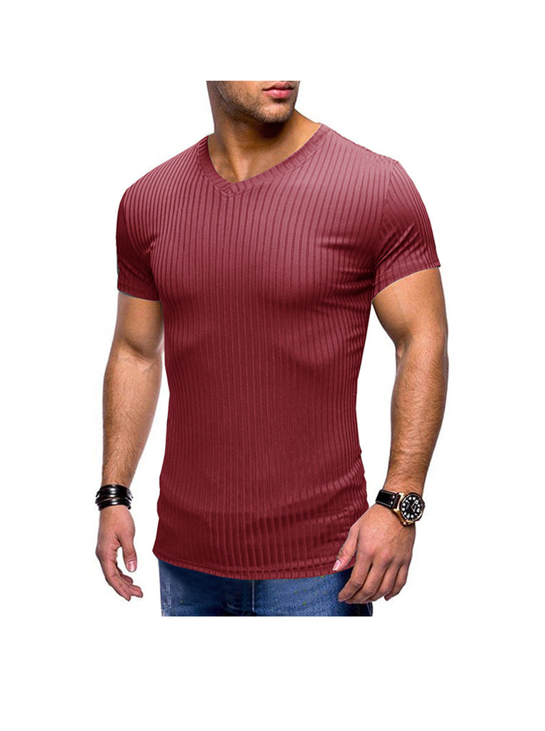 Robert Ribbed Fabric V-neck T-shirt