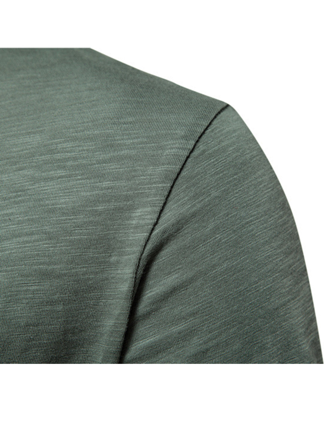 Harold Solid Color Henry Collar T-shirt