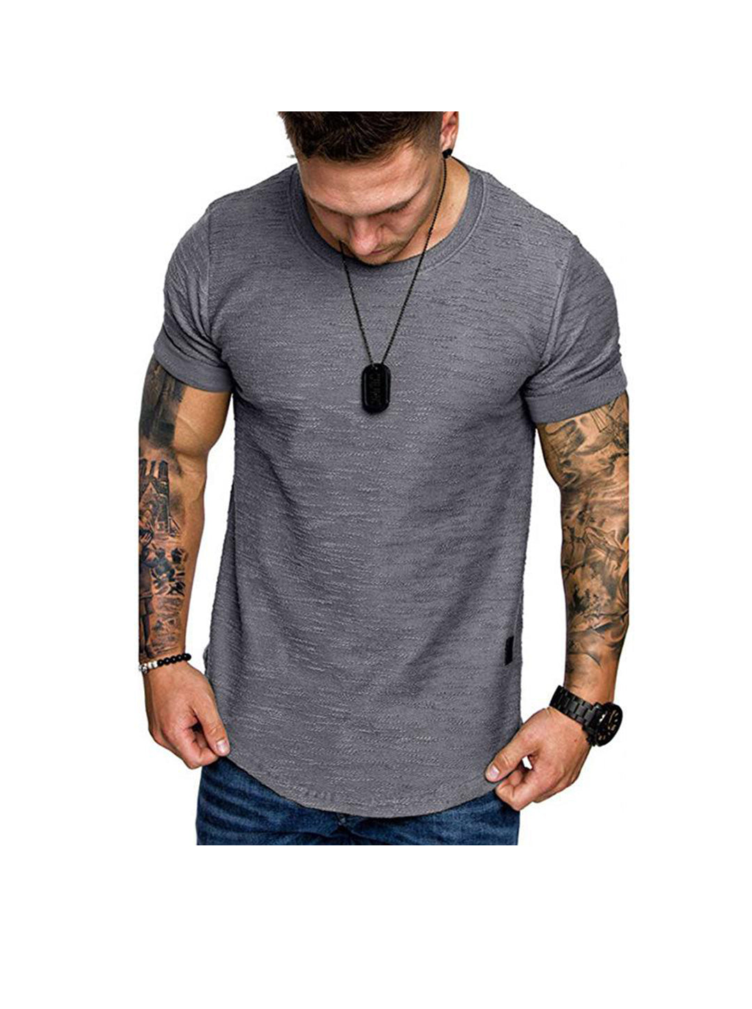 Men's Crew Neck Long Sleeve And Short Sleeve T-shirt