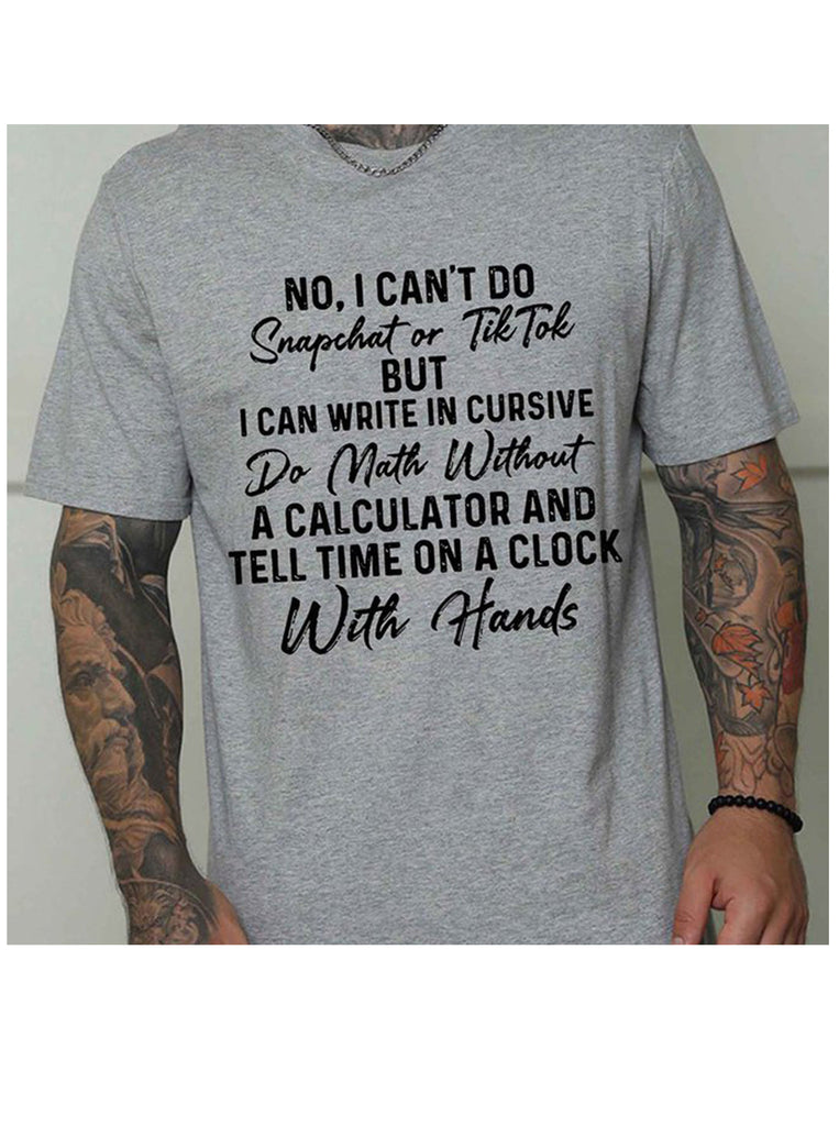 Men's Graphic Prints Letter Crew Neck Casual Short Sleeve T-shirt