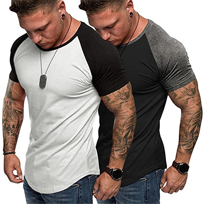 Men's 2 pcs Color Block Raglan Sleeves T-shirt