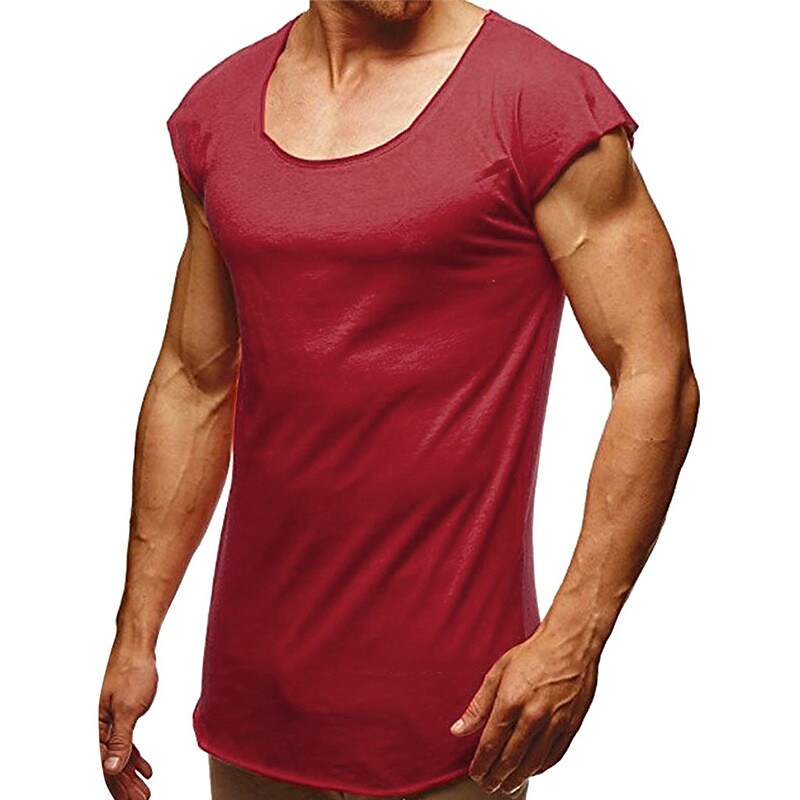 Men's T shirt Solid Color Crew Neck