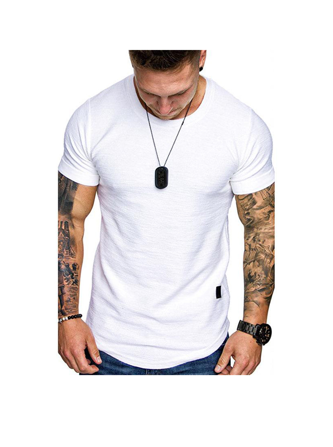 Men's Crew Neck Long Sleeve And Short Sleeve T-shirt
