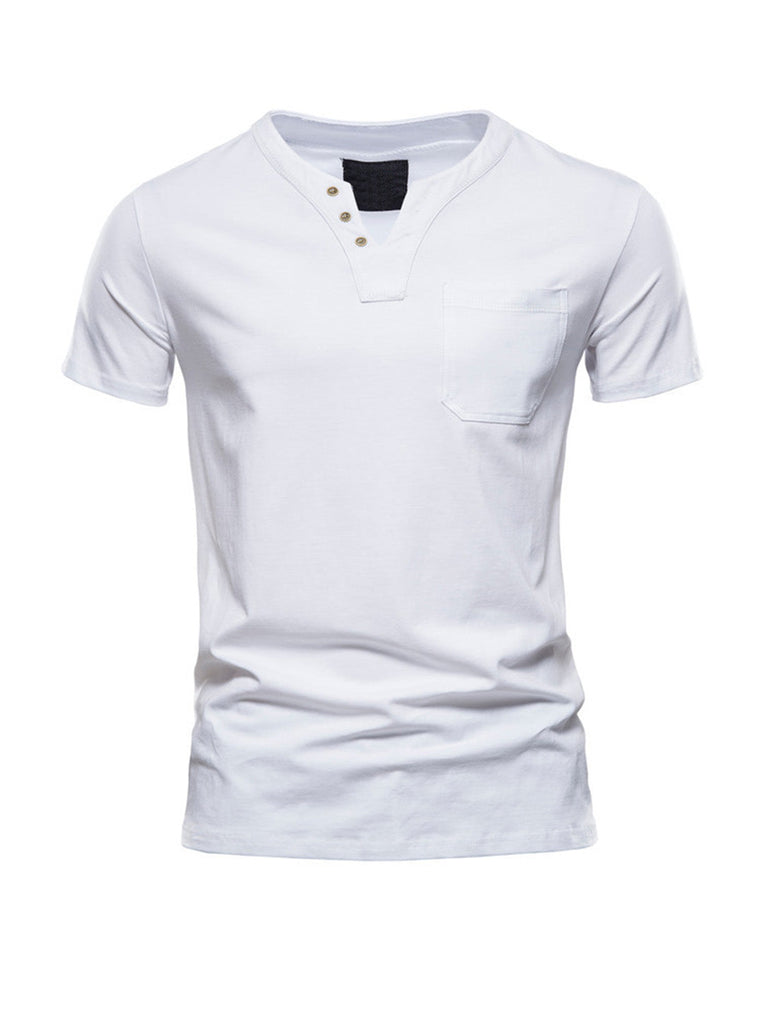 Men's Simple V-Neck Casual T-shirt